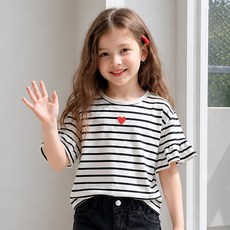 CONTIKIDS 女童透氣愛心刺繡T恤
