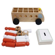 Toys for Life 小桌遊 數學巴士 mathematic bus, 木質色, 1入