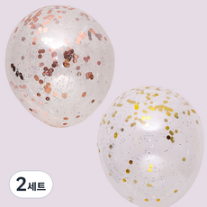 컨페티벌룬 스타링 30cm 로즈골드 10p + 골드 10p 세트, 혼합색상, 2세트