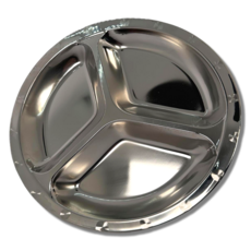 뭉글 캠핑 3구 원형식판 22cm, 실버, 1개