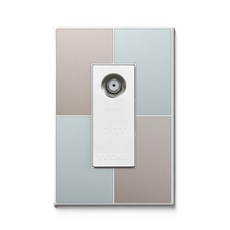 TILINS Gallery CATV Unit 2房通訊配線器 米薄荷色+白色, 1個