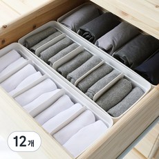 Jijiji Kanikani收納盒 窄型置物籃+隔板組, 白色, 12個