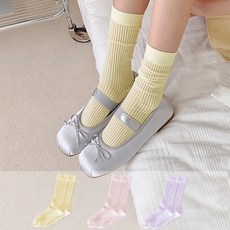 삭스판다 여성용 국산 시스루 골지 장목양말 3켤레