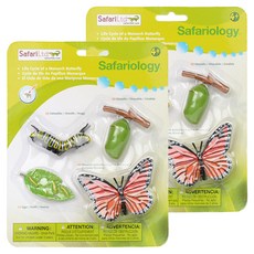 Safari Ltd 公仔 622616 帝王蝶的成長過程 Life Cycle of a Monarch Butterfly, 2個