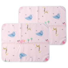 寵物純棉隔尿墊 粉色動物樂園, 1個, 2個