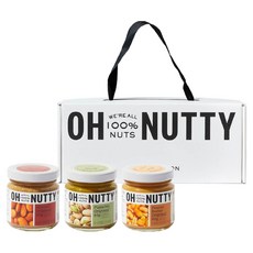 OH NUTTY 迷你禮盒 原味花生醬 + 原味杏仁醬 + 開心果醬組合, 1套