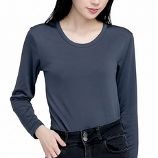 ONEDER 旺達棉品 女款圓領刷毛衣 深灰, M