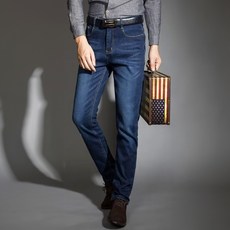 패션플로우 남성용 브라운 기모 보온 청바지