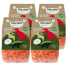 Little Pasta 小帕斯達 恐龍造型義大利麵 紅扁豆, 100%杜蘭小麥粉製成, 250g, 4包