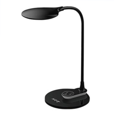 H-T-T 新幹線 LED護眼檯燈, 三種色溫, 長按無段調光, 國際電壓, 軟管燈臂, 黑色