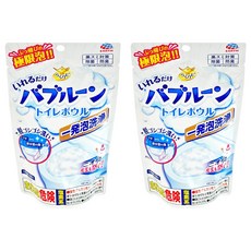 EARTH 地球製藥 抑菌發泡馬桶清潔粉, 日本熱銷,一袋一次無需測量,鹽素系配方, 180g, 2包