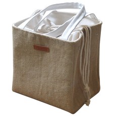 Arico 束口式亞麻鋁箔保溫保冷袋, 米色