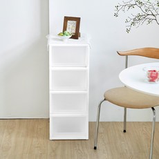 코멧 국내생산 모던 슬림서랍장, 투명, 4단