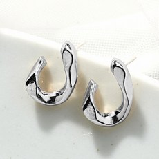 노이드비 여성용 925실버 은침 유광 오픈 꼬임 미니 귀걸이 + 선물포장 패키지 세트