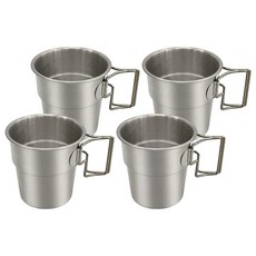 Linox 廚之坊 摺疊套杯 300ml口徑8x8cm, 4個, 不鏽鋼