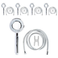 HOMEDAUM 3段式按摩蓮蓬頭+沐浴軟管 1.5m組, 5組, 單色