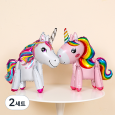 P&B Unity 4D 獨角獸氣球 2 件套, 粉色+白色, 2組