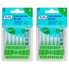 테페 i자형 치간칫솔 인터덴탈 브러쉬 오리지널 0.8mm 초록, 6개입, 2개