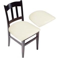 하늬통상 PU 사각 가죽 의자커버, 화이트, 2개