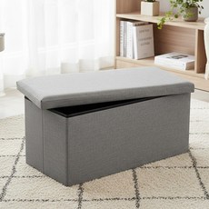 마메 접이식 다용도 패브릭 스툴 수납 의자, 그레이, 1개