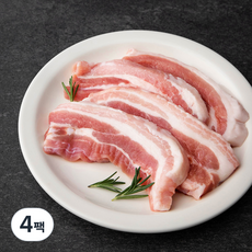 몬트락 한돈 제주돼지 무항생제 삼겹살 구이용 (냉장), 500g, 4팩