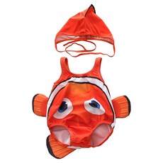 愛北鼻 寶寶泳裝 尼莫橘-含泳帽 可愛造型 舒適材質