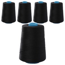 多針縫紉線, 黑色, 4000米, 5個