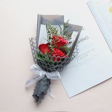 MORIANN 月光迷你香皂玫瑰花束, 紅色, 1個