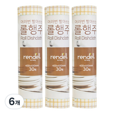 리앤델 일회용 빨아쓰는 롤행주 대형, 30매입, 6개