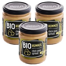 RUDOLFS 유기농 후무스 병아리콩 스프레드, 230g, 3개