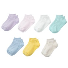 Base Alpha Essential 兒童夏季網眼運動短襪7件組