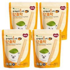 또또맘 유아용 유기농 오곡 롱 스틱 과자, 단호박, 30g, 4개