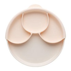 miniware 天然聚乳酸分隔餐盤組 香草蜜桃 100%植物萃取天然聚乳酸, 麵包盤 + 矽膠吸盤 + 聰明分隔盤, 1組