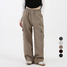韓國 UMM 女款刷毛燈芯絨寬版工裝褲