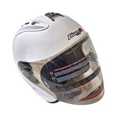 普通型露臉式騎乘機車用防護頭盔 附1層護目鏡 R3-A6 1350g, 消光白