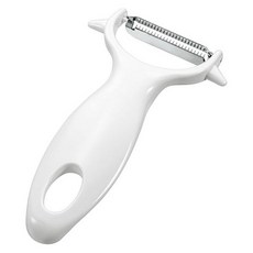 SHIMOMURA 下村 Fru-Veggie 津間削皮器 日本製造 輕鬆削皮, 白色, 1個