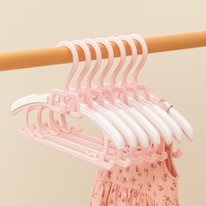 재니홈 길이조절 유아 옷걸이 세트, 핑크, 10개