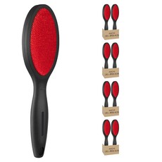 衣物除毛刷 靜電吸附 雙面設計 多種材質適用, 黑色 + 紅色, 8支