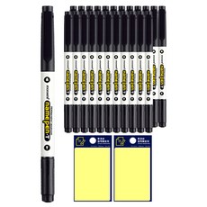 Monami 奇異筆 T 12入 + Tukovi 便利貼 套組, 黑色, 2套