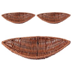 That's That Kitchen 藤木籐編葉子托盤, 棕色, 3個