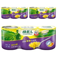 Green Giant 綠巨人 天然無鹽玉米粒罐裝 非基因改造, 198g, 9罐