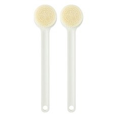 MUJI 無印良品 聚丙烯沐浴刷 37cm, 白色, 1入, 2支