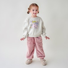 MARI N MORI 兒童馬卡龍蝴蝶結刷毛羊羔絨上下裝套裝