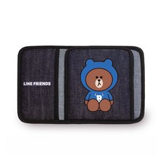 LINE FRIENDS 多功能遮陽板置物夾 熊大帽T款 台灣製, 1個, 藍色