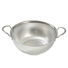 Kitchen Meister 304不鏽鋼沖孔雙耳籃, 銀色, 1個