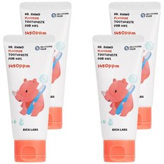 에이카랩스 고불소 빨간 코뿔소 어린이 치약 사과향 1450ppm, 60g, 4개