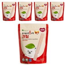 또또맘 유아용 유기농 오곡 롱 스틱 과자, 과일맛, 30g, 5개