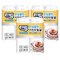 Living SOFT TISSUE 安心潔淨天然紙漿廚房紙巾, 150張, 12個