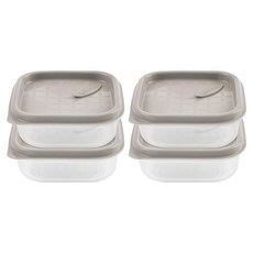 실리만 국내생산 하모니 냉동용기 정사각 240ml 코코아그레이 2개, 4개