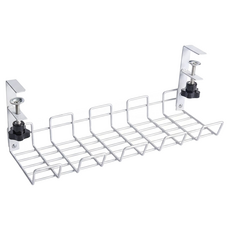 插頭收納架 無痕安裝 加厚材質 適用於1.2-4CM的桌面, 白色, 1個